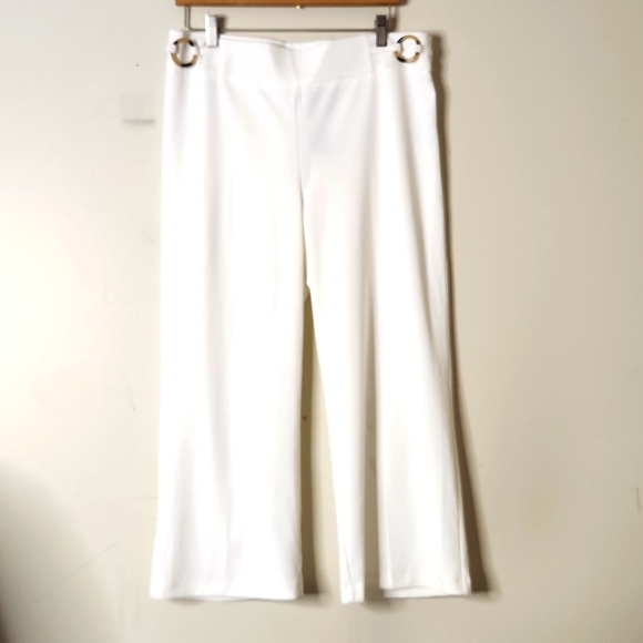 Chiffon Cap Sleeve Scoop Neck Wide Leg Pantsuit White main image 1